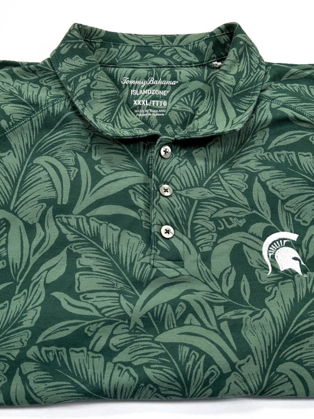 Tommy Bahama Islandzone 3XL MSU Michigan State Hawaiian Short Sleeve Golf Polo
